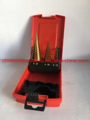 3PC Step Drill Set Titanium Straight Flute