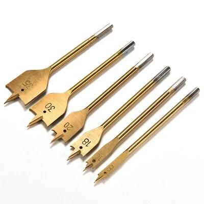 Different Size 6-32mm Flat Spade Wood Drill Bits Titanium Coated Hole Cutter