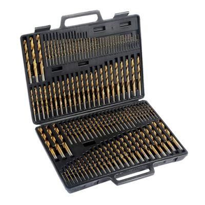 170PCS DIN338 HSS Driver PDC Twist Diamond Core Drill Bit Set in Metal Case