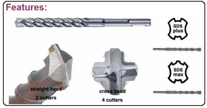 SDS Max Hammer Drill Bits Cross Tip