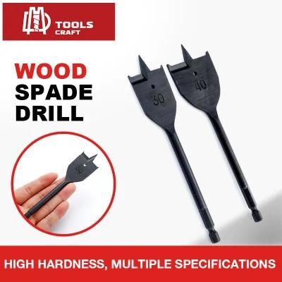 Professional Hex Shank Spade Flat Wood Drill Bit, 45# Carbon Steel Flat Wood Drill Bits