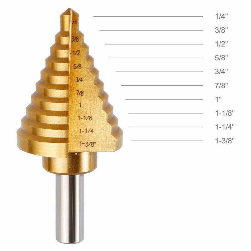 3PCS Step Drill Titanium Coated in Aluminium Case