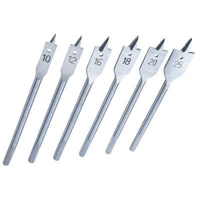 6PCS Flat Wood Bit High Carbon Steel Flat Wood Boring Bit