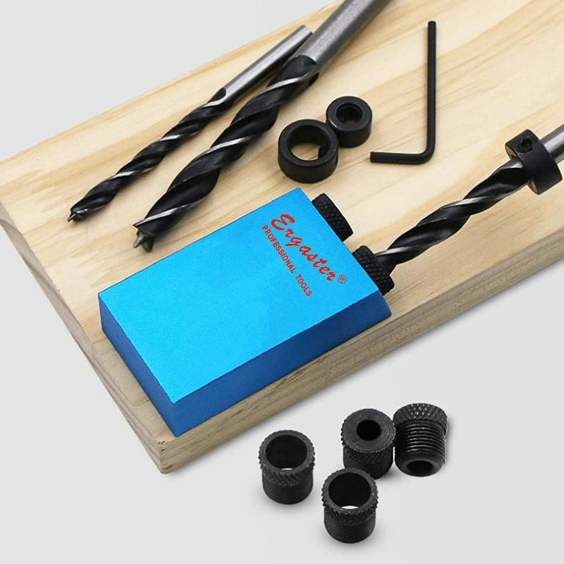 14PCS Dual Pocket Hole Jig Kit 6/8/10mm Guide