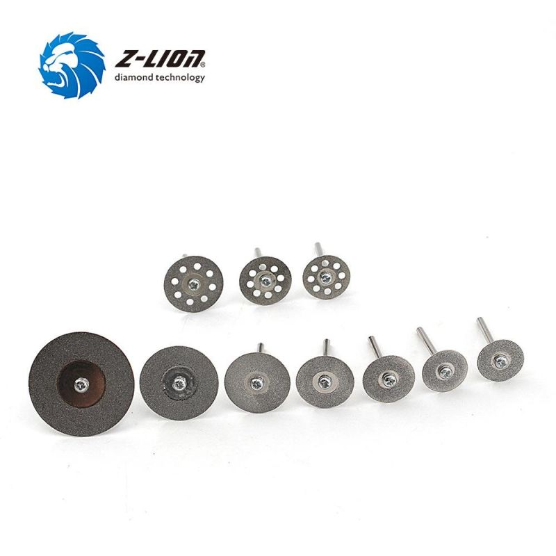 Z-Lion 10PCS Grinding Wheel Mandrel Tool Diamond Drill Bit Set with Saw Blade Cutting Discs Wheel Rotary for Gems/Jade/Iron/Glass Drilling