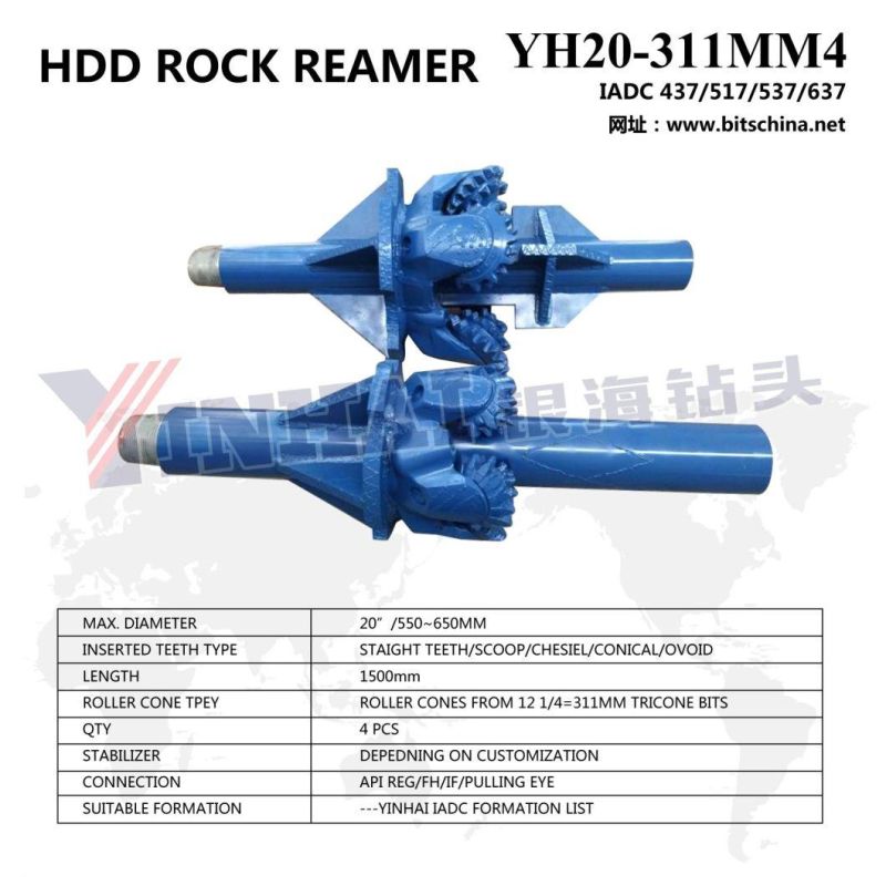20 Inch 550-650mm with 311mm Milled Tooth Bit Rock Opener for Trenchless Directional Drilling