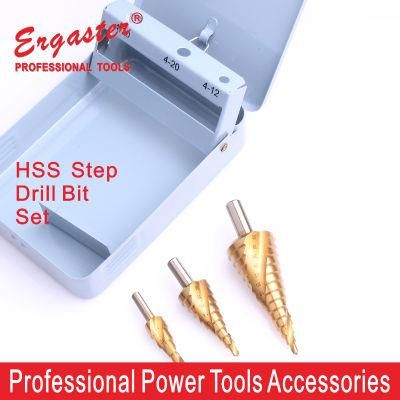 HSS Titanium Coted Cone Metal Step Drill Bits Set