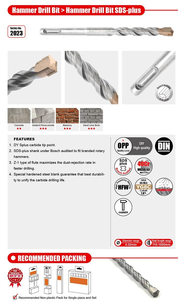 Eco Cost 2cutter Hammer Drill SDS Plus for Concrete Brick Stone Cement Drilling