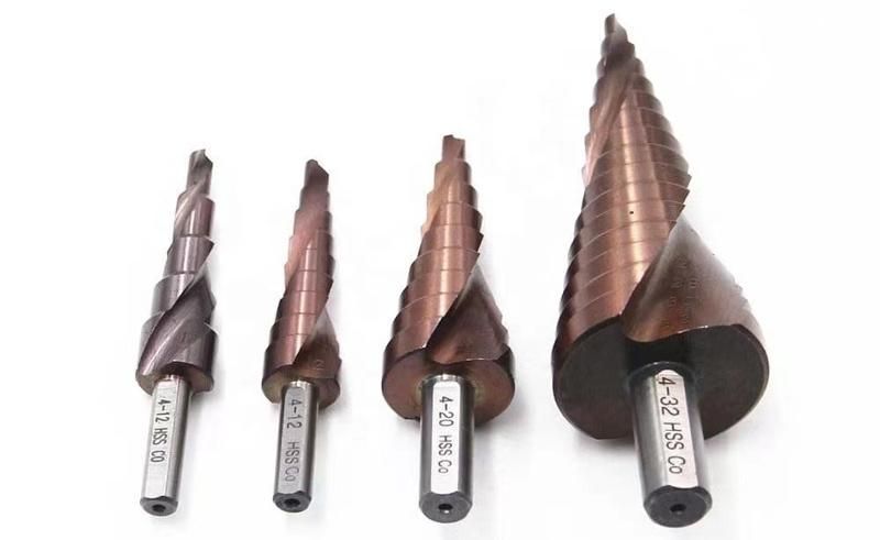 Spiral Groove Step Drill Bit Hole Cutter for Wood, Metal, Stainless Steel Cutting