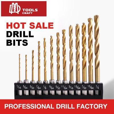 9PCS DIN345 HSS Cobalt M35 Morse Taper Shank Twist Drill Bits Set for Stainless Steel and Metal Drilling Steel with Wood Box