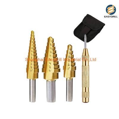 3PCS HSS Drills Set Inch Titanium HSS Step Drill Bit Set in Oxford Bag for Metal and Wood Drilling (SED-SD-TO)