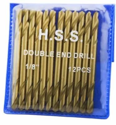 12PC 1/8&quot; HSS Double End Titanium Drill Bit H. S. S Dbl Head