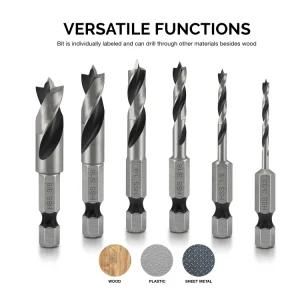 HSS Customized Drill Bits Power Tools 1/4 Quick Change Stubby Brad Point Drill Bit