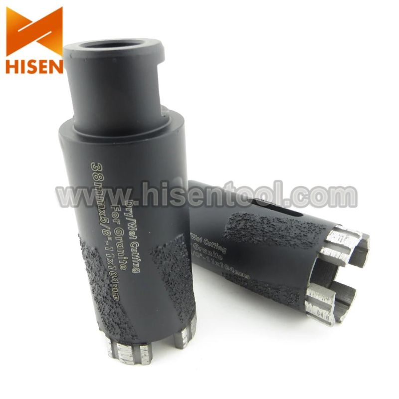 Vacuum-Braized Side Protected Dry Core Drill Bits for Granite