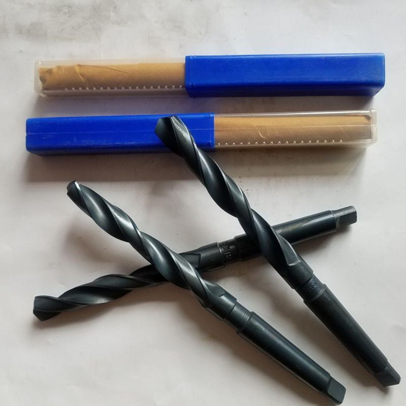 Black and White DIN345 HSS Morse Taper Shank Twist Drill Bits for Metal Drilling