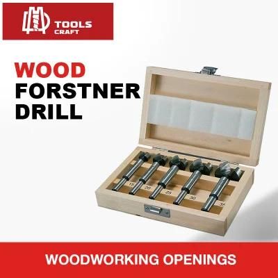 Hot Sale 5PCS Wooden Box Custom Size Forstner Drill Bits for Wood Working