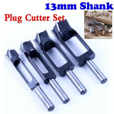 High Carbon Steel 13mm Shank Tenon Dowel Plug Cutter Set for Making Wood Plug