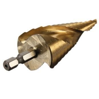 Hex Shank HSS Tin-Coated Step Drill for Drilling Metal