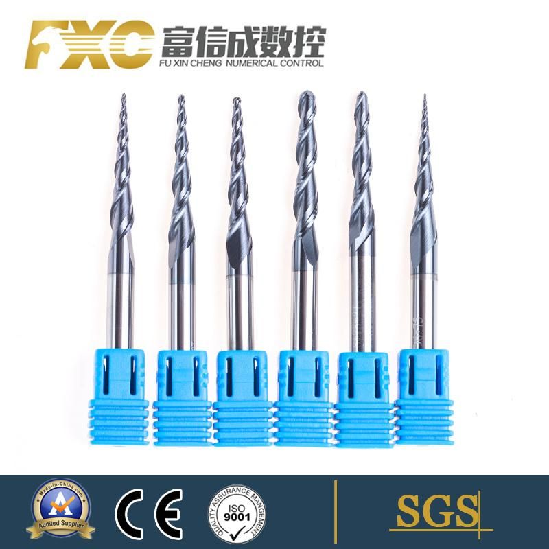 Customized Tungsten Carbide Tapred Ball Nose End Mill