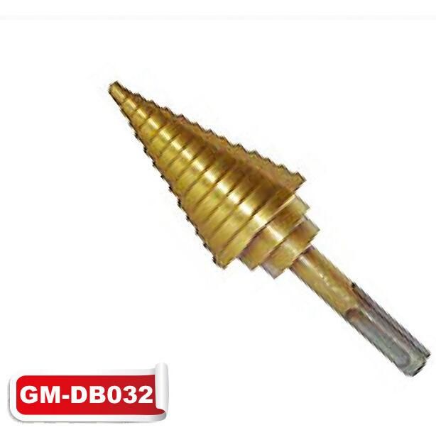 HSS Tin-Coated Straight Flute SDS Shank Step Drill (GM-dB032)