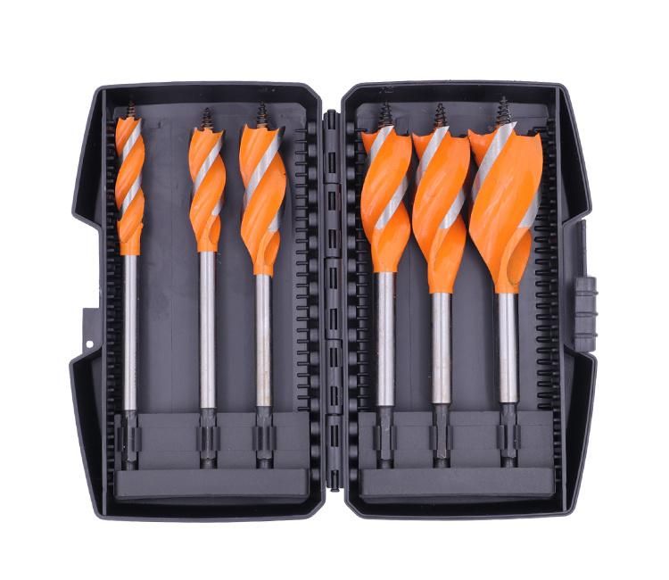 Quick Change Hex Shank Tri-Flute Three Spurs Wood Auger Drill Bit for Wood Faster Drilling