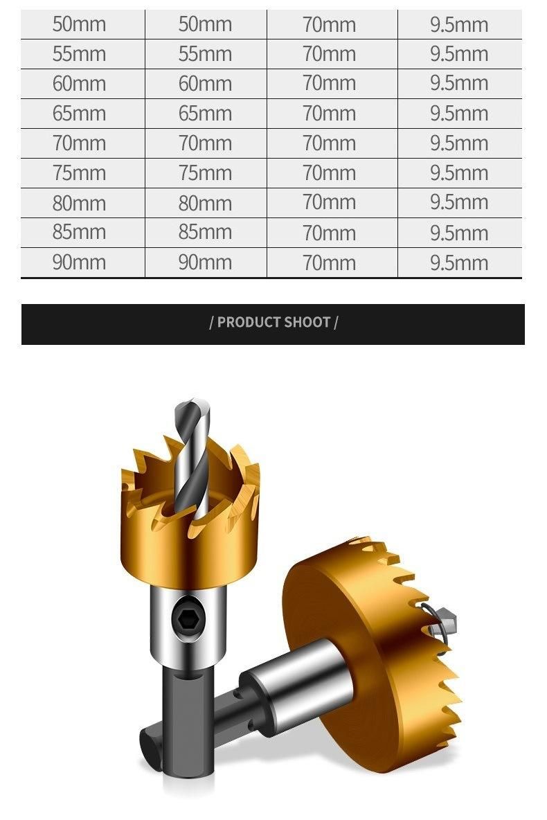 Tin-Coated HSS Hole Cutter High Quality HSS Hole Saw (SED-HSS-T)