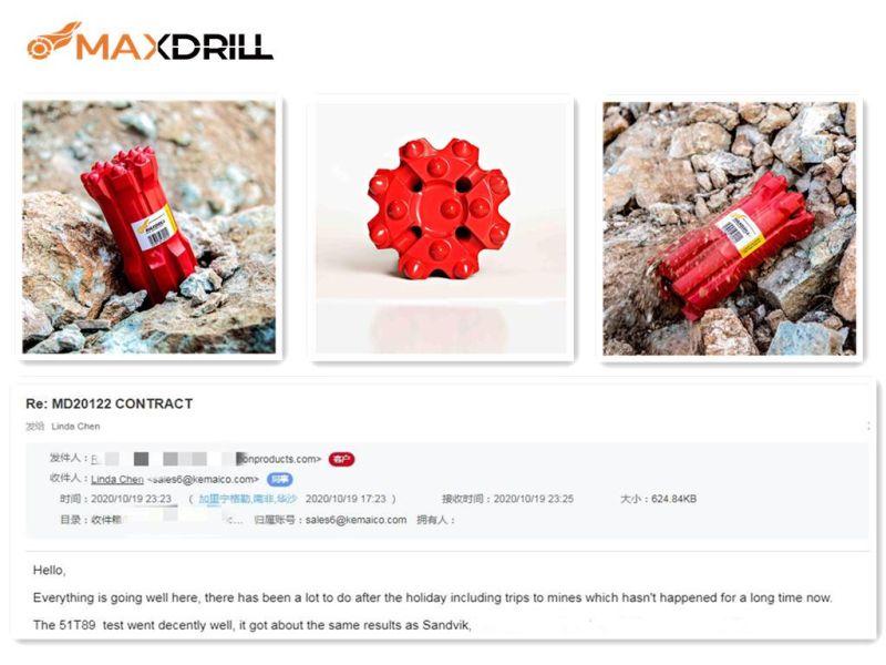 Maxdrill 14 Buttons T51 Thread Button Bit for Mining