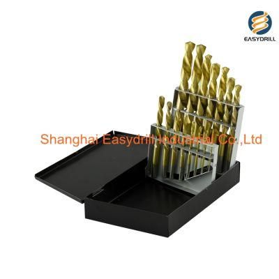 15PCS HSS Drills Fully Ground HSS Left Hand Twist Drill Bit Set for Metal Drilling with Metal Box (SED-DBSL15-3)