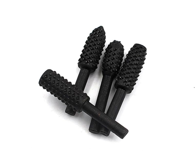 Z-Lion 10PCS 6.3mm Round Shank Woodworking Grinding Rotary File 45 Steel Drill Bit Set