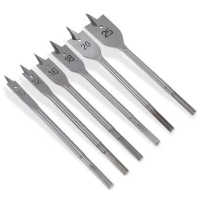 Sharped Spade Drill Bit Set, Paddle Flat Bits for Woodworking, PVC Bag Included