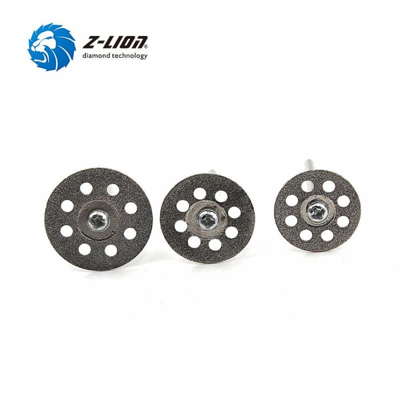 Z-Lion 10PCS Grinding Wheel Mandrel Tool Diamond Drill Bit Set with Saw Blade Cutting Discs Wheel Rotary for Gems/Jade/Iron/Glass Drilling