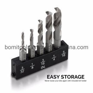 Power Tools HSS Drill Bits Customized Factory 5piece Stubby Hex Shank Twist Drill Bit