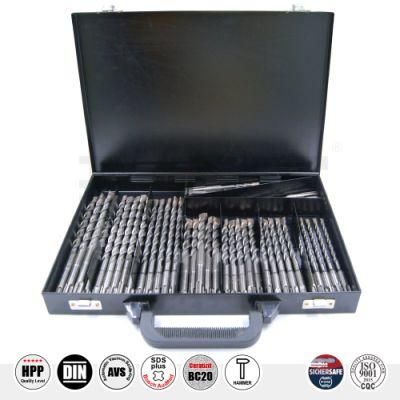 Pgm German Quality 45PCS 2cutter Hammer Drill Set SDS Plus in Metal Box for Concrete Brick Stone Cement Drilling