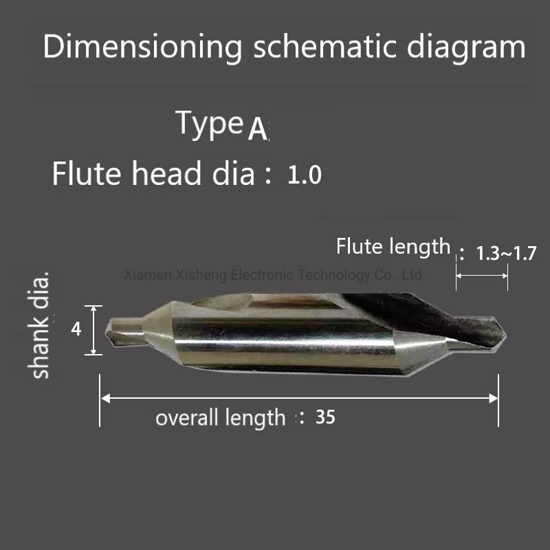 High Speed Steel Titanium Coating Spiral Flute Full Grinding Stainless Steel Positioning Centering Drill Center Drills Bit -Type a