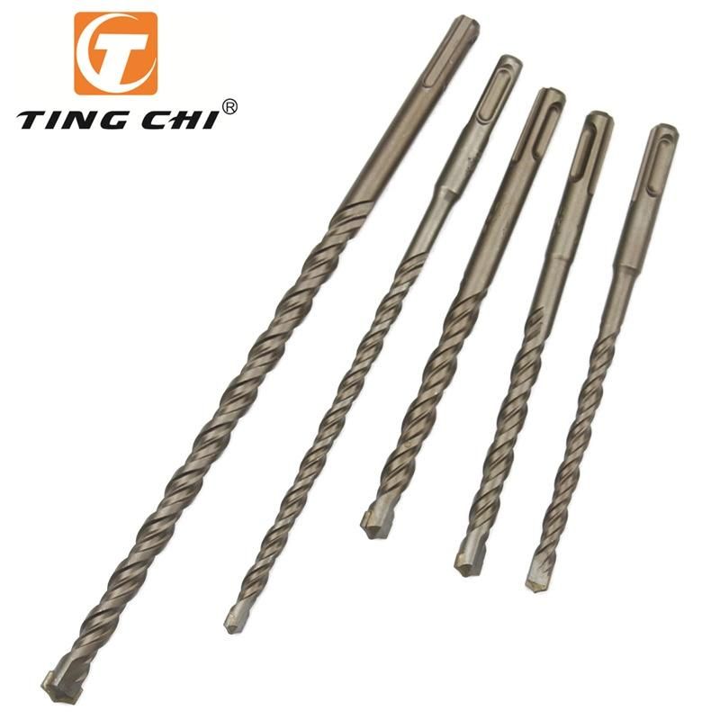 High Quality SDS-Plus Hammer Drill Bit with Solid Carbide Tip Double Flute for Drilling Concrete, Granite, Brick, Block, Tile, Marble