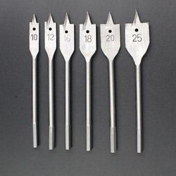 Black Oxide Quick Change Hex Shank Tri-Point Flat Wood Spade Drill Bit with Contoured Spurs for Wood