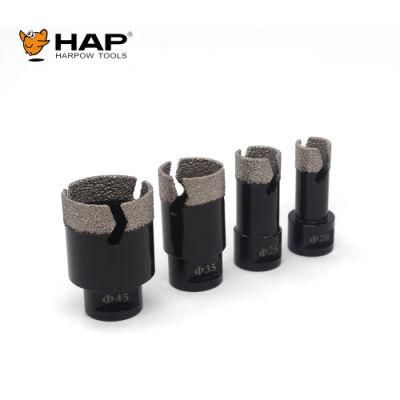 20~45mm Diameter Black Color Brazed Diamond Core Drill Bit Set for Hard Materials