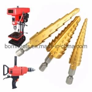 Power Tools HSS Customized Drill Bits 3PCS Straight Flute Cone Titanium Step Twist Drill Bit