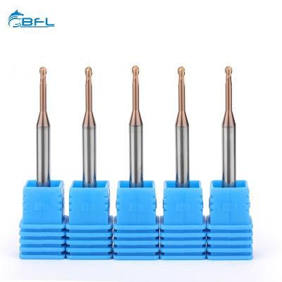 Bfl Tungsten Alloy 2 Flute Long Neck Short Flute Ballnose Endmill Long Neck Ballnose End Mill