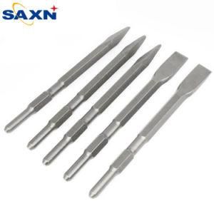 Saxn Professional Hammer Chisel 40cr Steel Hex Shank Flat Chisel
