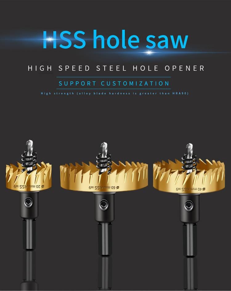 Fast Speed Titanium Coated 40mm HSS Hole Saw Drill Bit for Metal Drilling