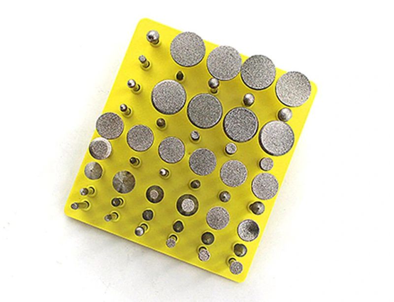 Z-Lion 50PCS 3.2mm Sanding Tool Mounted Needles Coated Rotary Tuck Rod Tools Head Burr Diamond Point Tool Set for Alloy Glass Stone Jade Grinding