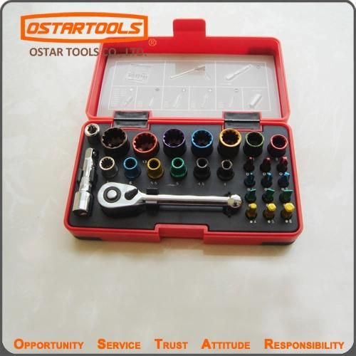 28PCS Color Socket Screwdriver Bits Set