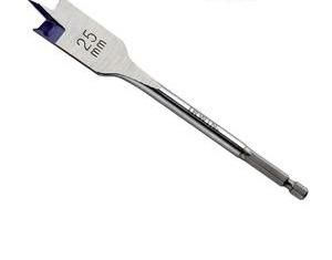 Black Oxide Quick Change Hex Shank Tri-Point Flat Wood Spade Drill Bit with Contoured Spurs for Wood