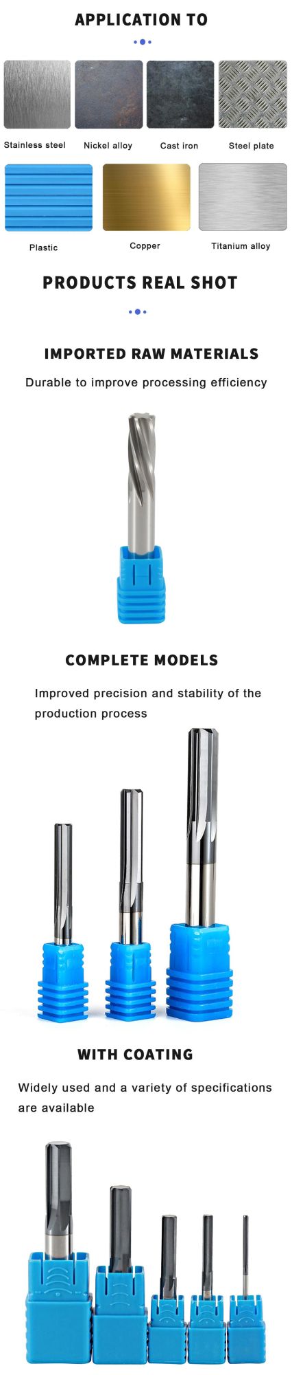 HRC45 Copper Coating Corner Raduis Milling Cutter for Metal
