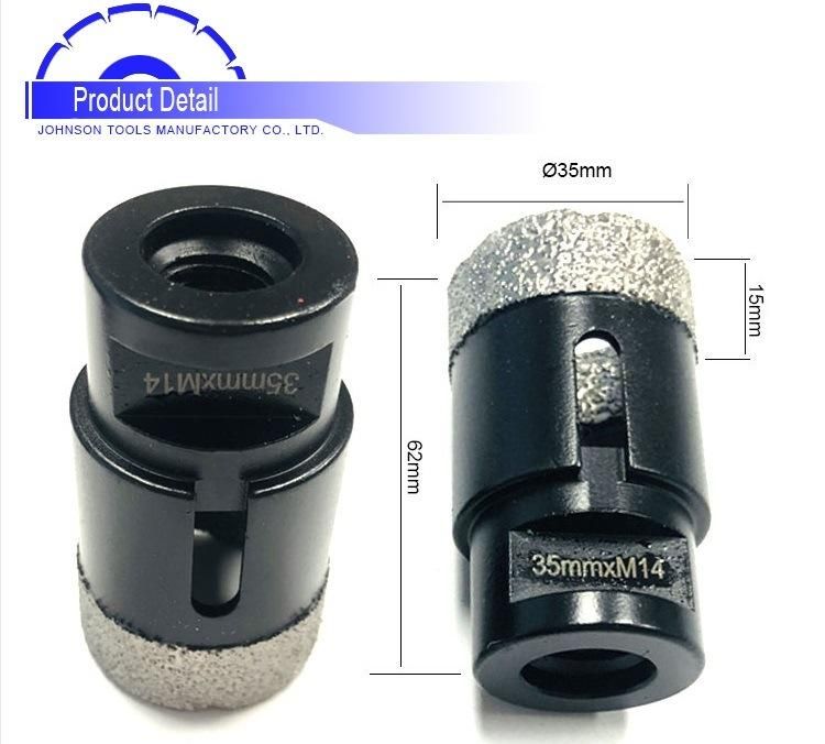 1-3/8 Inch  Vacuum Brazed Diamond  Core Drill Bits for Porcelain