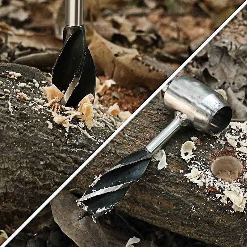 Survival Tool Drill Bit Stainless Steel Hand Wrench Multitool Hand Drill Eye Hole Auger for Outdoor Camping Wbb15464