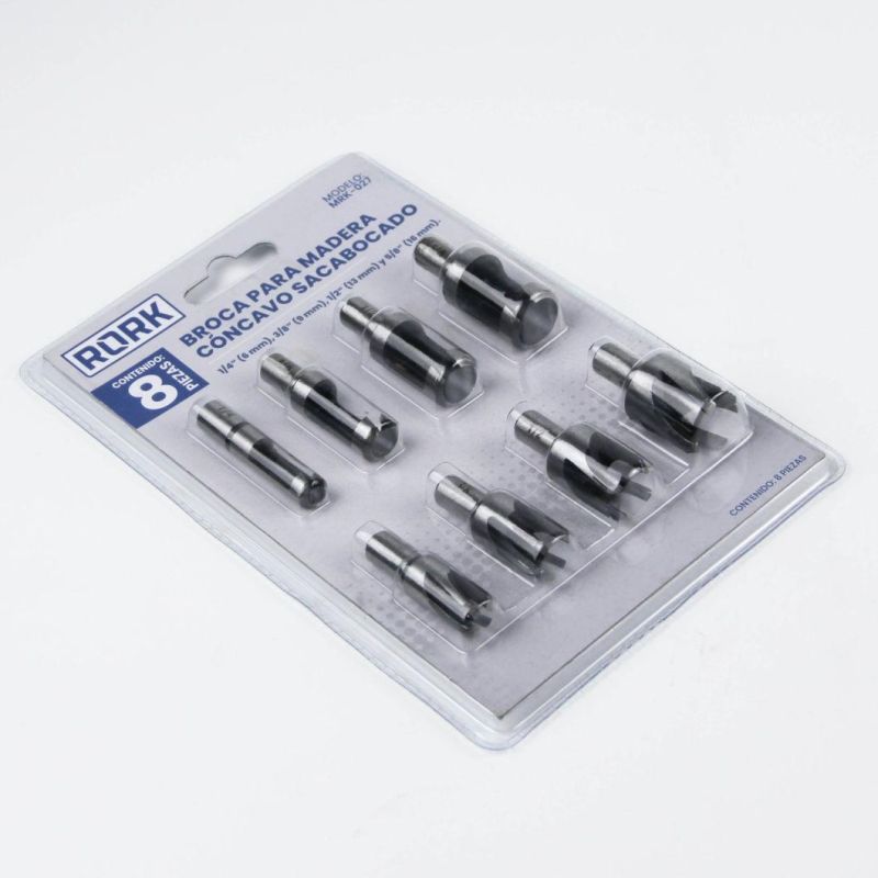 8PCS Blister Card Wood Working Cork Drill