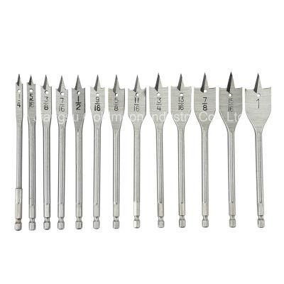 13PCS Bright Spade Bit Set Inch Size in Blister Card