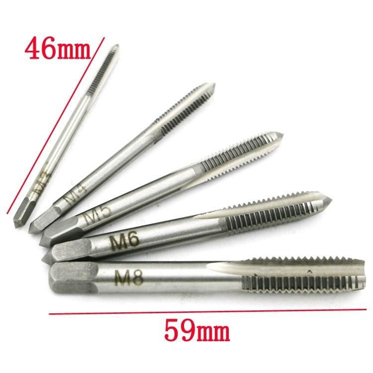 New 5PCS/Set HSS M3 M4 M5 M6 M8 Machine Spiral Point Straight Fluted Screw Thread Metric Plug Hand Tap Drill